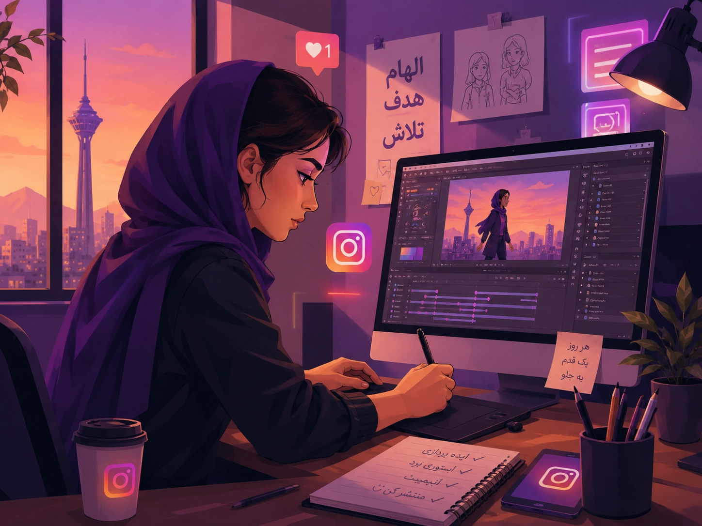 تیم تولید محتوا و سفارش ساخت انیمیشن برای اینستاگرام